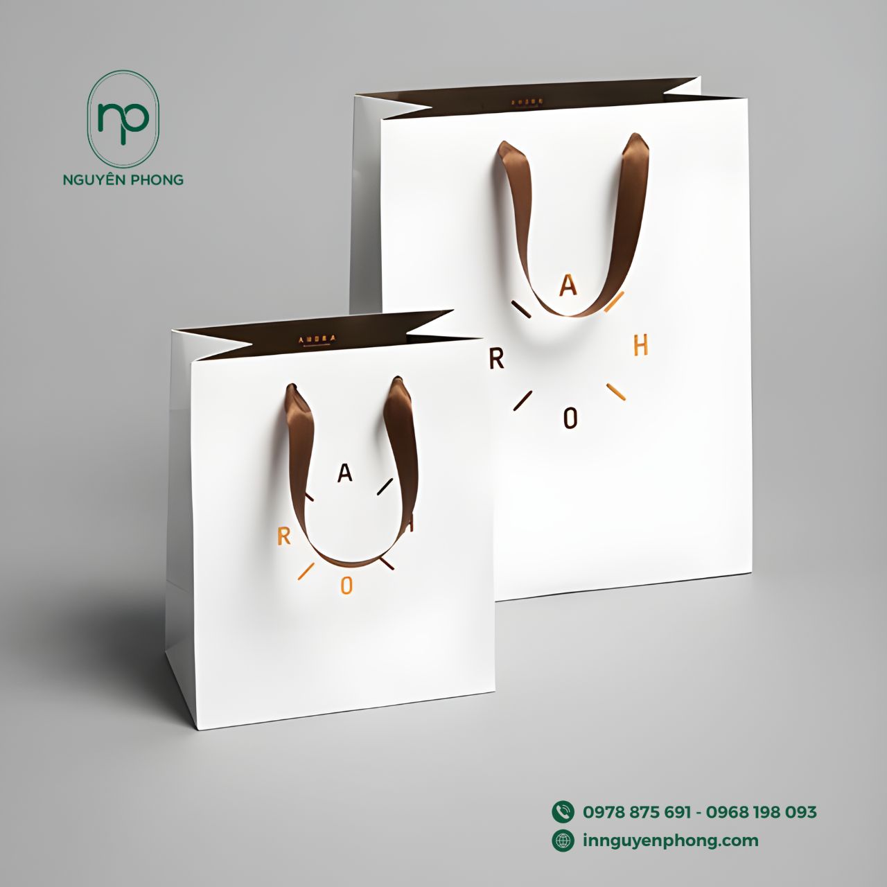 Mẫu túi giấy quai lụa đựng đồng hồ cao cấp